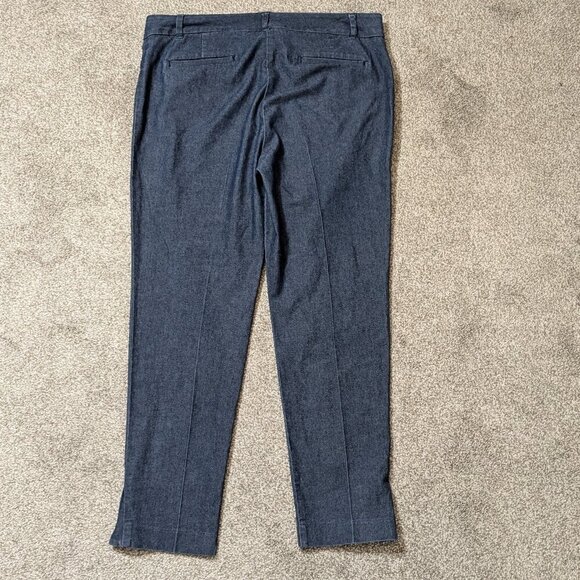 Van Heusen Blue Cropped Pants Tailored Ankle Length - Picture 3 of 6